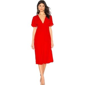 Privacy Please Red Samara Midi Dress size xxs